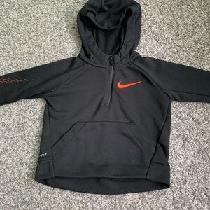 Nike Kids Black and Orange Hoodie